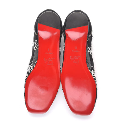 Christian Louboutin Lace Embroidered Flats 39 Black 5 of 10