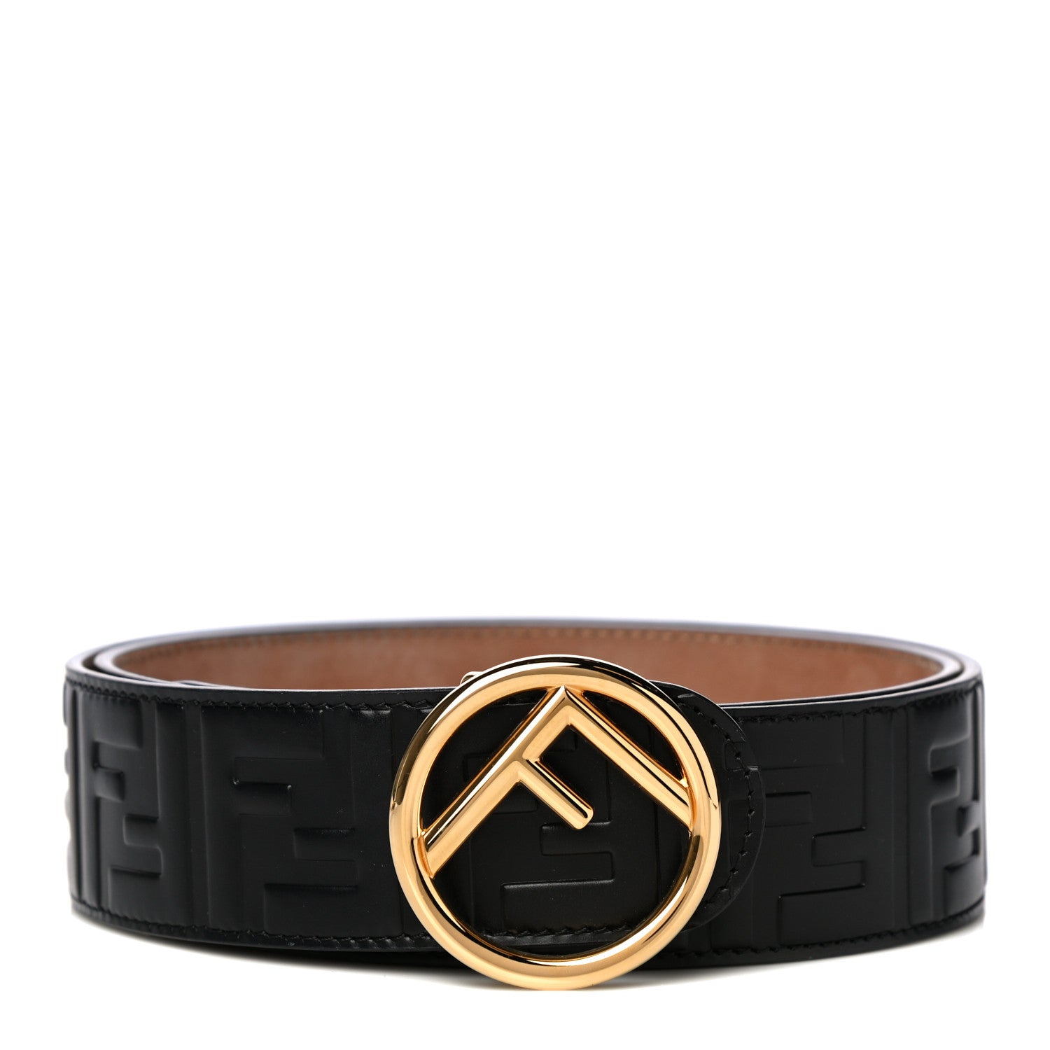 Fendi Calfskin F is Fendi FF 1974 Embossed Belt 90 36 Black 1 of 6