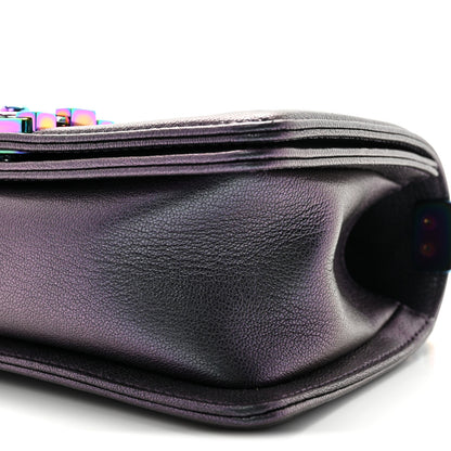 Chanel Iridescent Goatskin Quilted Small Boy Flap Purple 10 of 11
