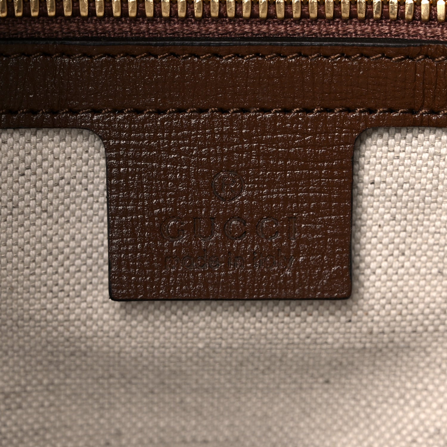 Gucci GG Supreme Monogram Azalea Calfskin Small Retro Interlocking G Tote Bag Beige Ebony Brown Sugar 6 of 18