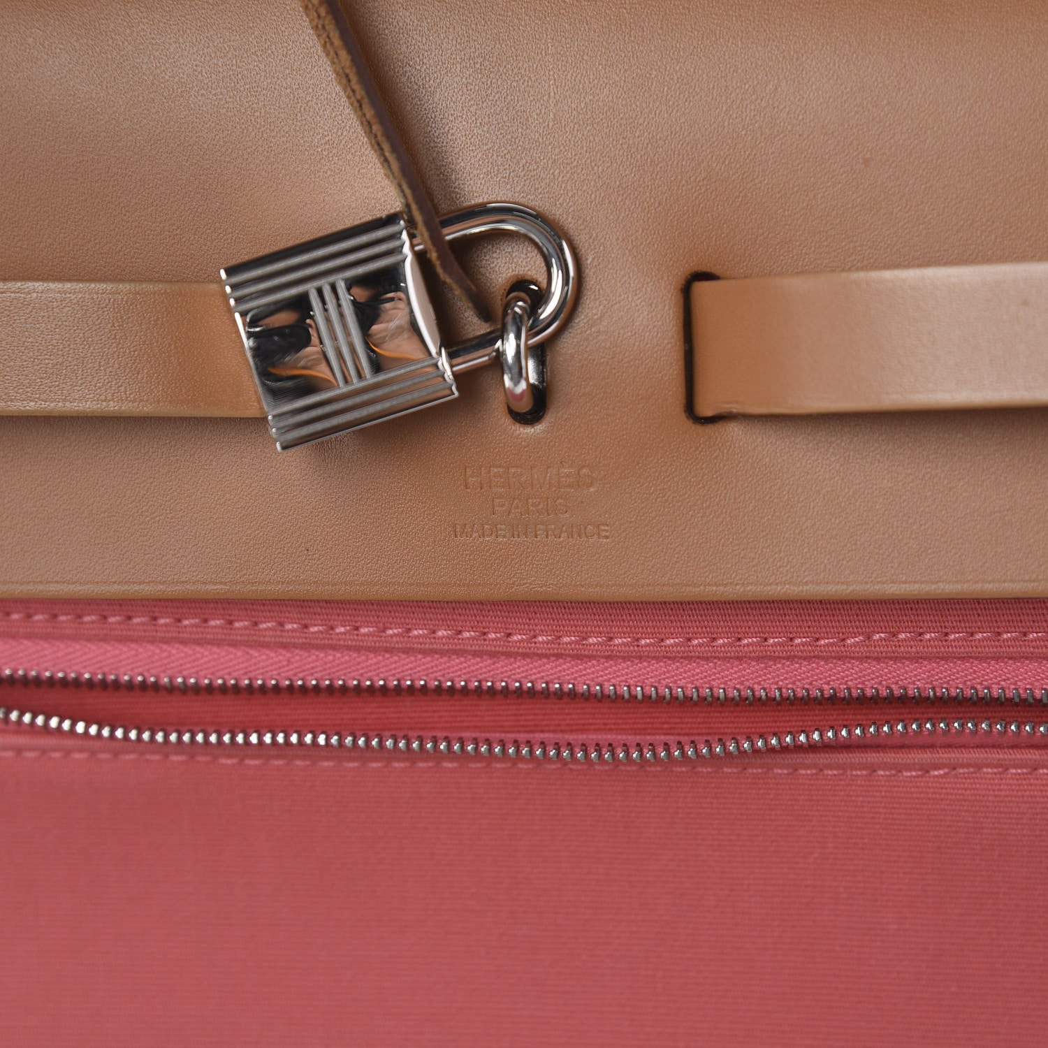 Hermes Vache Hunter Toile Herbag Zip 31 PM Rose Azalee Natural 8 of 8