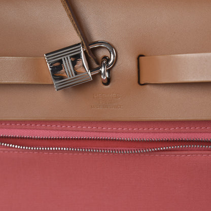 Hermes Vache Hunter Toile Herbag Zip 31 PM Rose Azalee Natural 8 of 8
