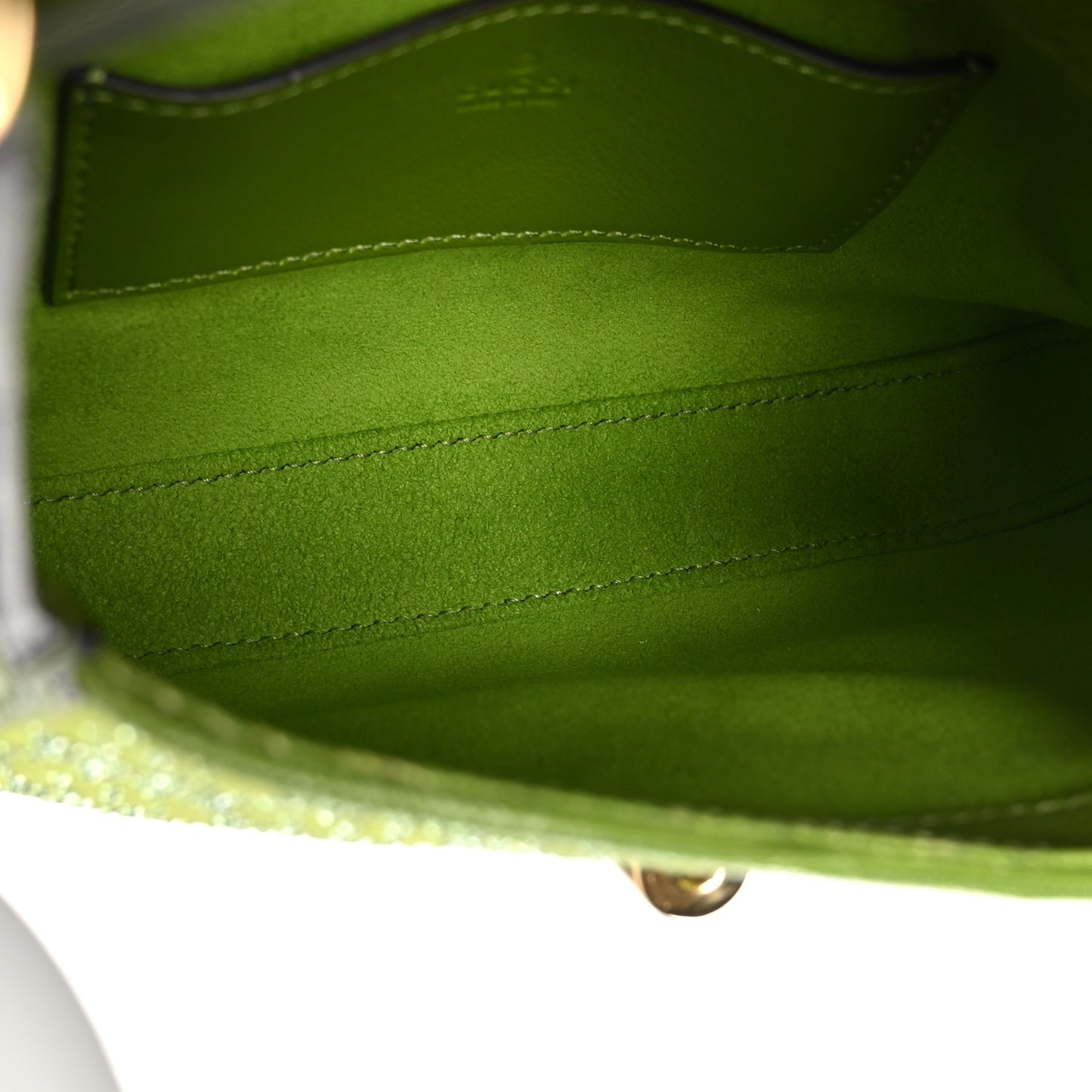 Canvas Lizard Crystal GG Monogram Mini Jackie 1961 Green