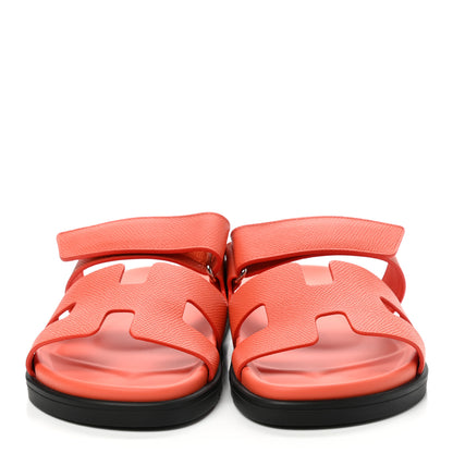 Hermes Epsom Womens Chypre Sandals 37 Rose Sorbet 2 of 9