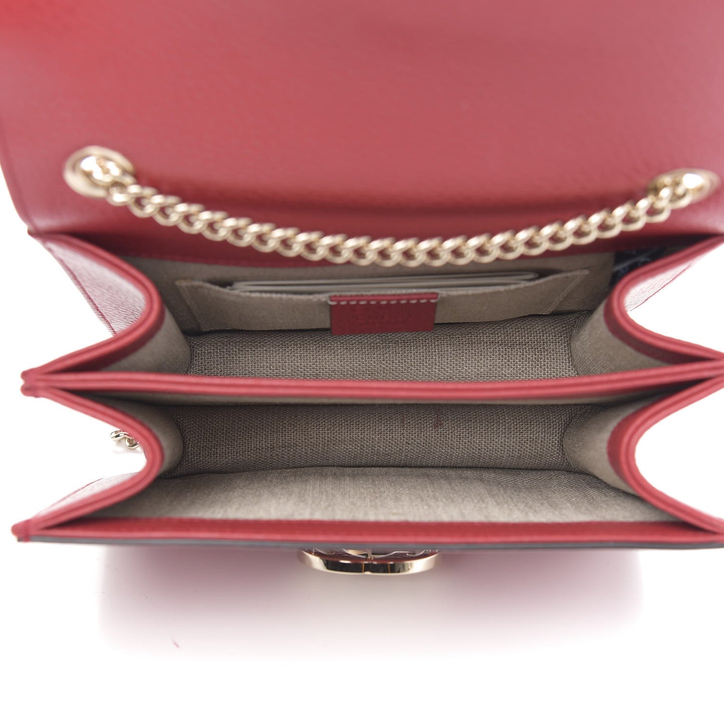 Dollar Calfskin Small Interlocking G Shoulder Bag Red