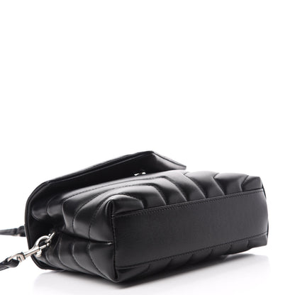 Saint Laurent Calfskin Y Quilted Monogram Toy Loulou Crossbody Bag Black 4 of 11