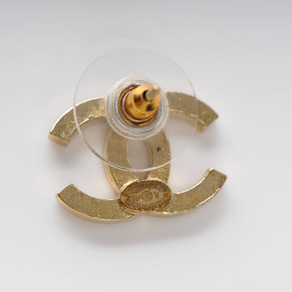 Chanel Crystal CC Earrings Gold 4 of 4