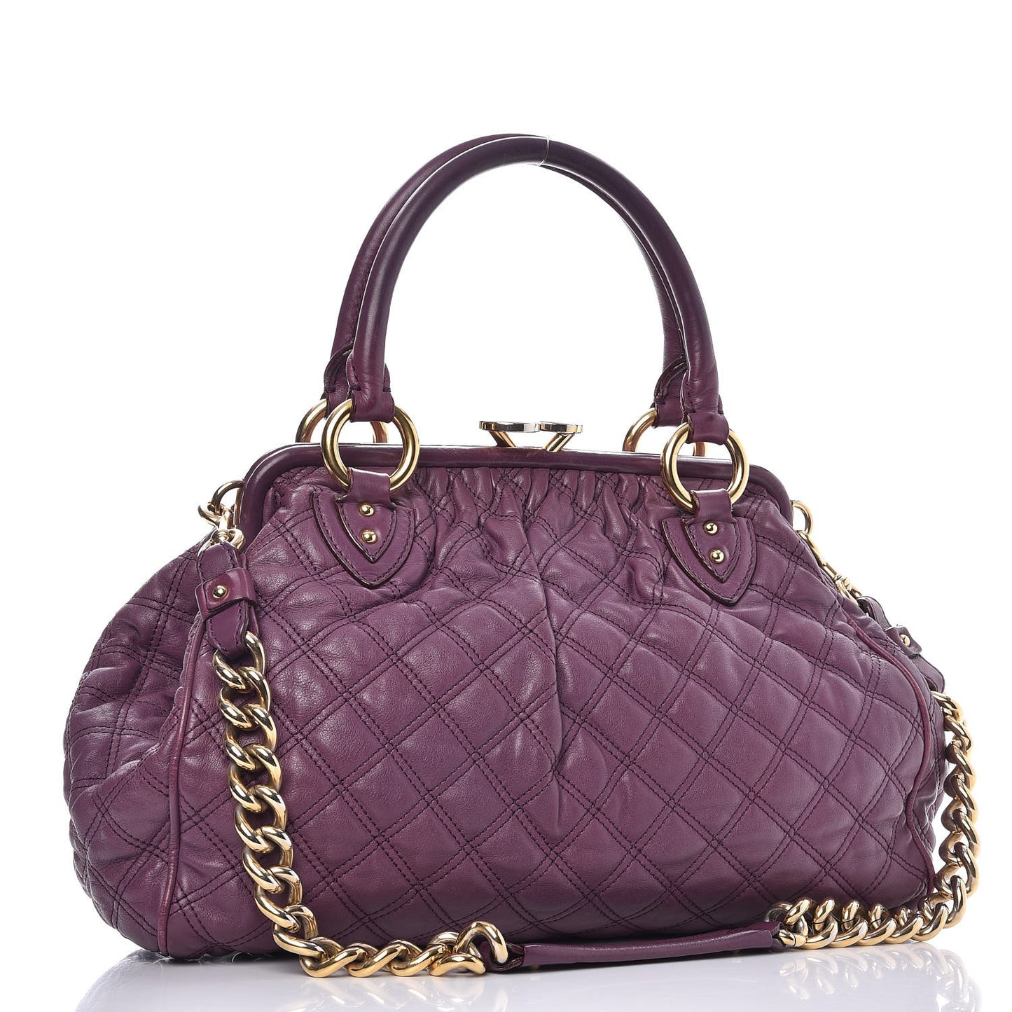 Calfskin Quilted Stam Purple