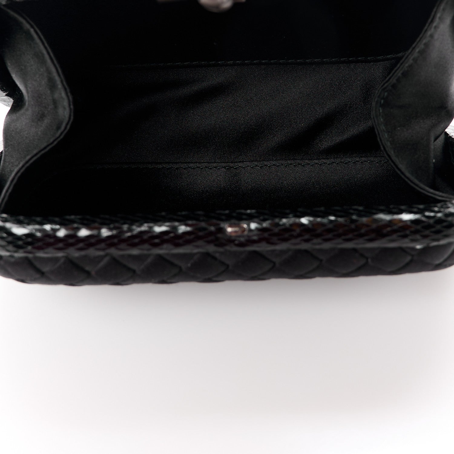 Bottega Veneta Satin Intreccio Impero Ayers Knot Clutch Black 5 of 12
