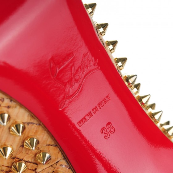 Shiny Cork Yolanda Spikes 120 Pumps 38 Natural