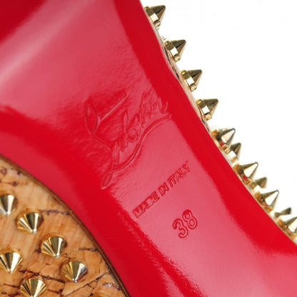 Christian Louboutin Shiny Cork Yolanda Spikes 120 Pumps 38 Natural 6 of 7