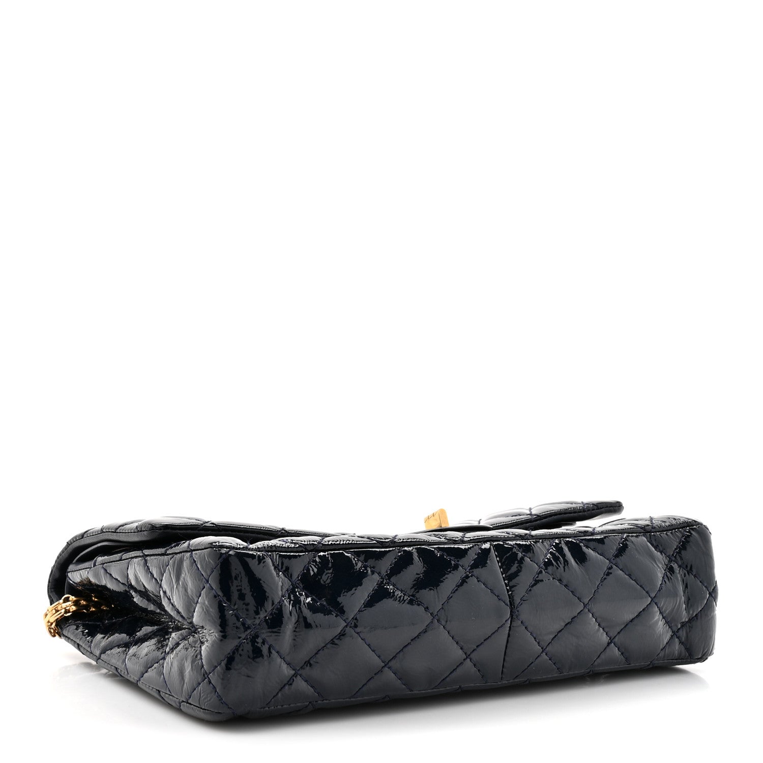 Chanel Distressed Patent Quilted 2.55 Reissue 226 Flap Blue 4 of 14