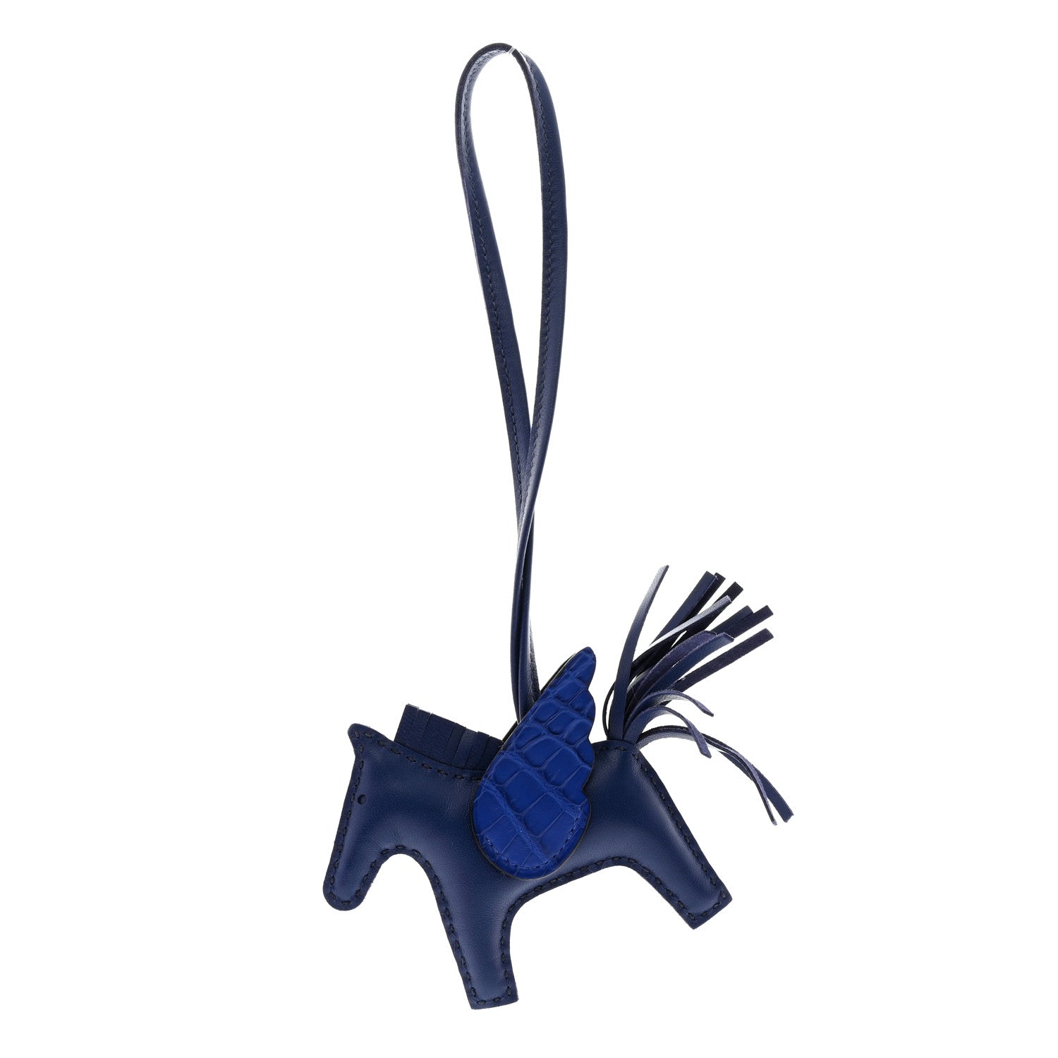 Hermes Milo Lambskin Matte Alligator Touch Grigri Rodeo Pegase Horse Bag Charm PM Bleu Saphir 1 of 5