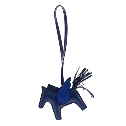 Hermes Milo Lambskin Matte Alligator Touch Grigri Rodeo Pegase Horse Bag Charm PM Bleu Saphir 1 of 5