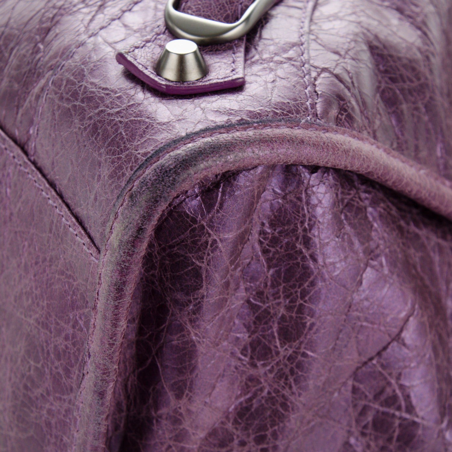 Balenciaga Agneau Classic Hardware City Metallic Purple 8 of 9