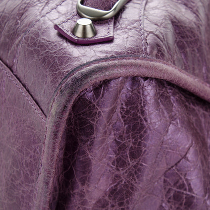 Balenciaga Agneau Classic Hardware City Metallic Purple 8 of 9