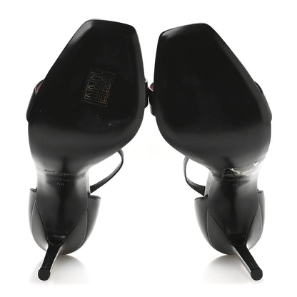 Saint Laurent Calfskin Amber 105 Ankle Strap Sandals 40 Black 6 of 9