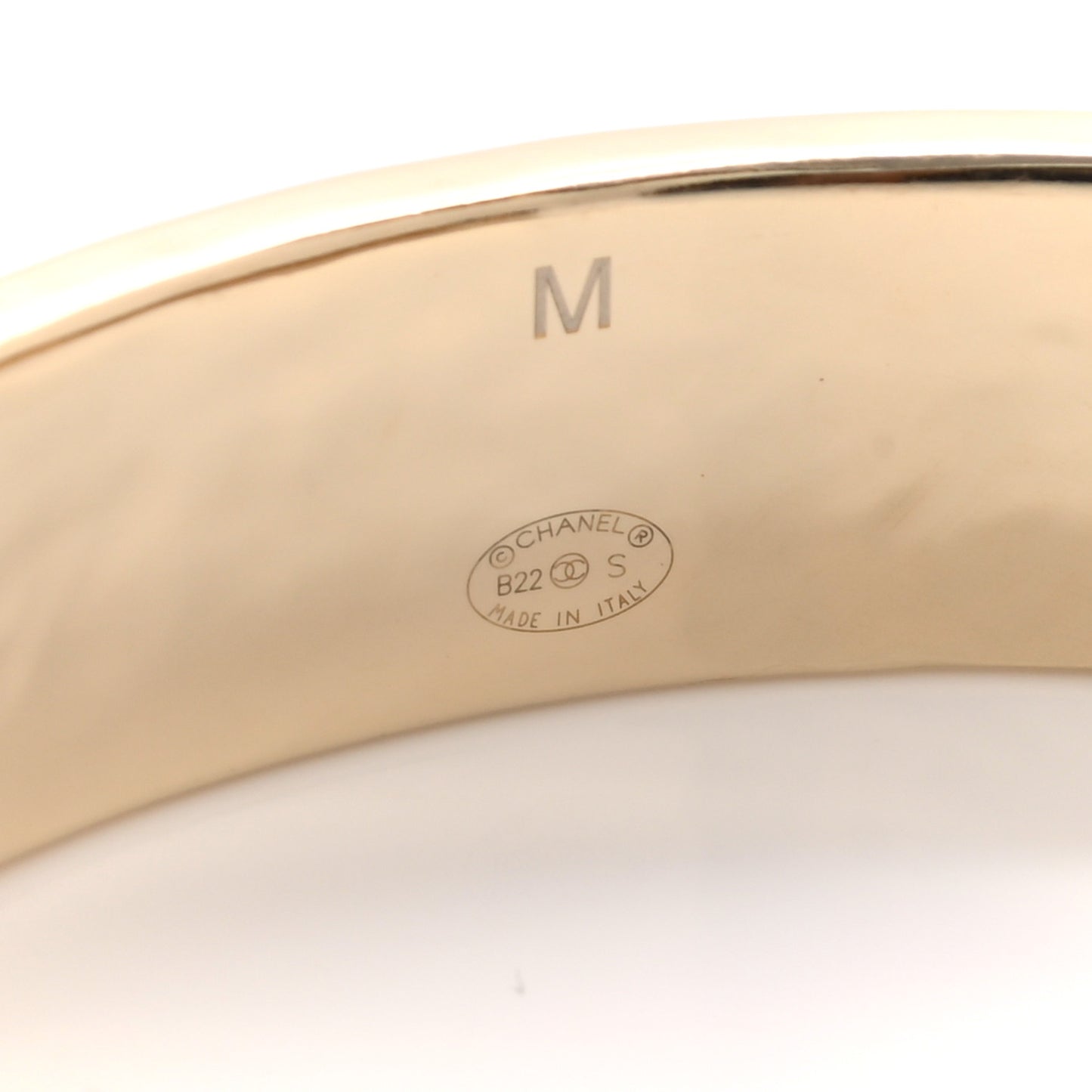 Metal Enamel Chanel Logo Cuff Bracelet M Pink