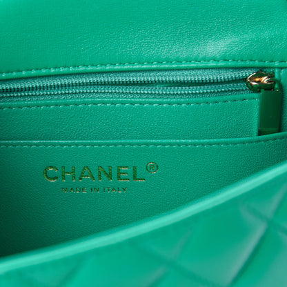 Chanel Lambskin Quilted Mini Square Flap Green 8 of 11