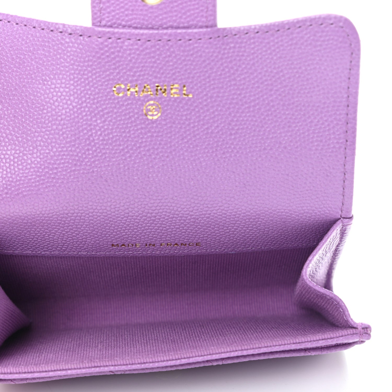 Chanel Caviar Quilted Flap Card Holder Wallet Purple 5 of 11