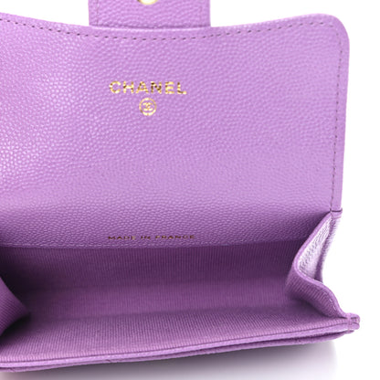 Chanel Caviar Quilted Flap Card Holder Wallet Purple 5 of 11