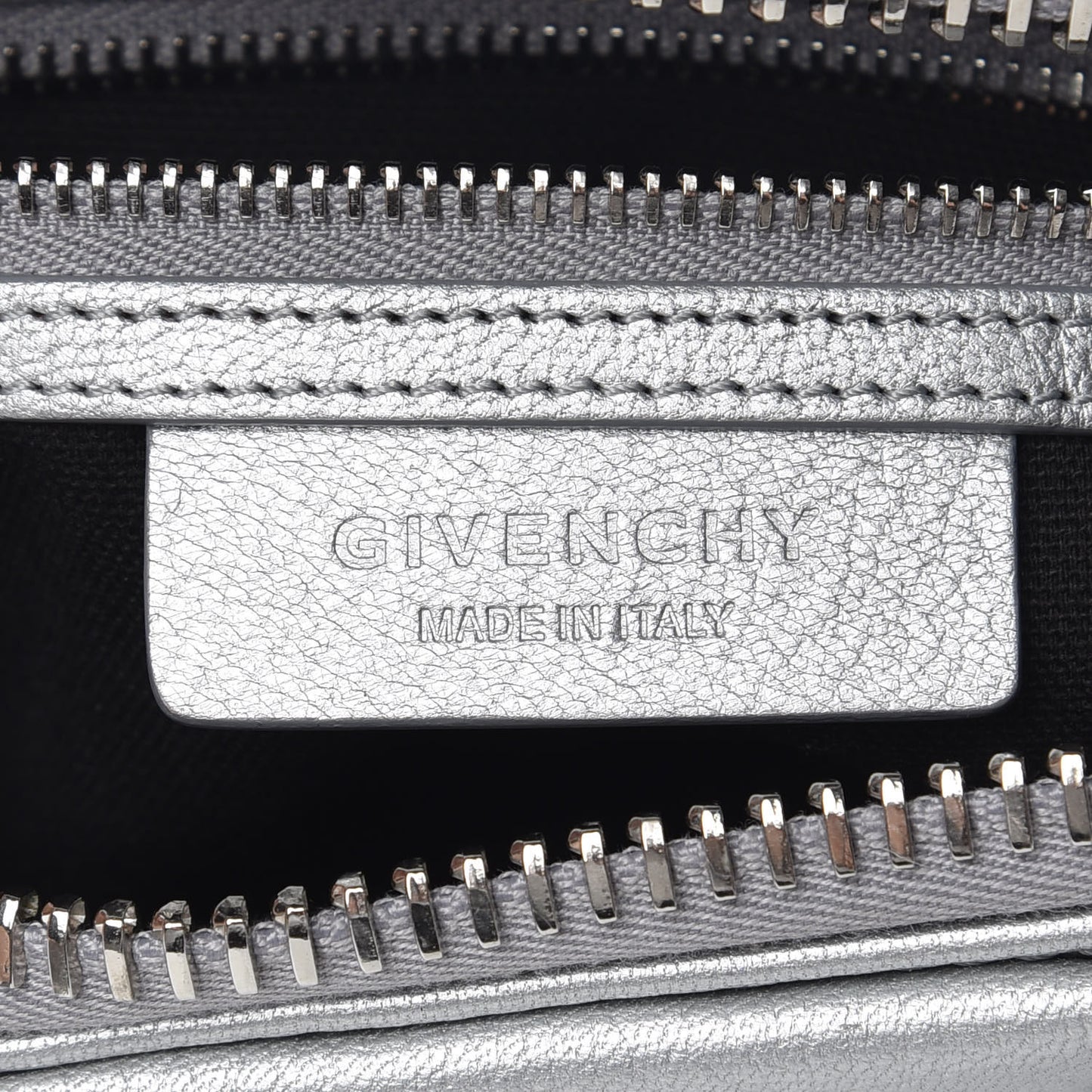 Metallic Sugar Goatskin Mini Antigona Silver