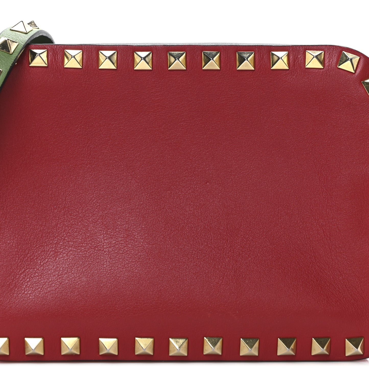 Vitello Colorblock Rockstud Camera Crossbody Bag Deep Rose Clover