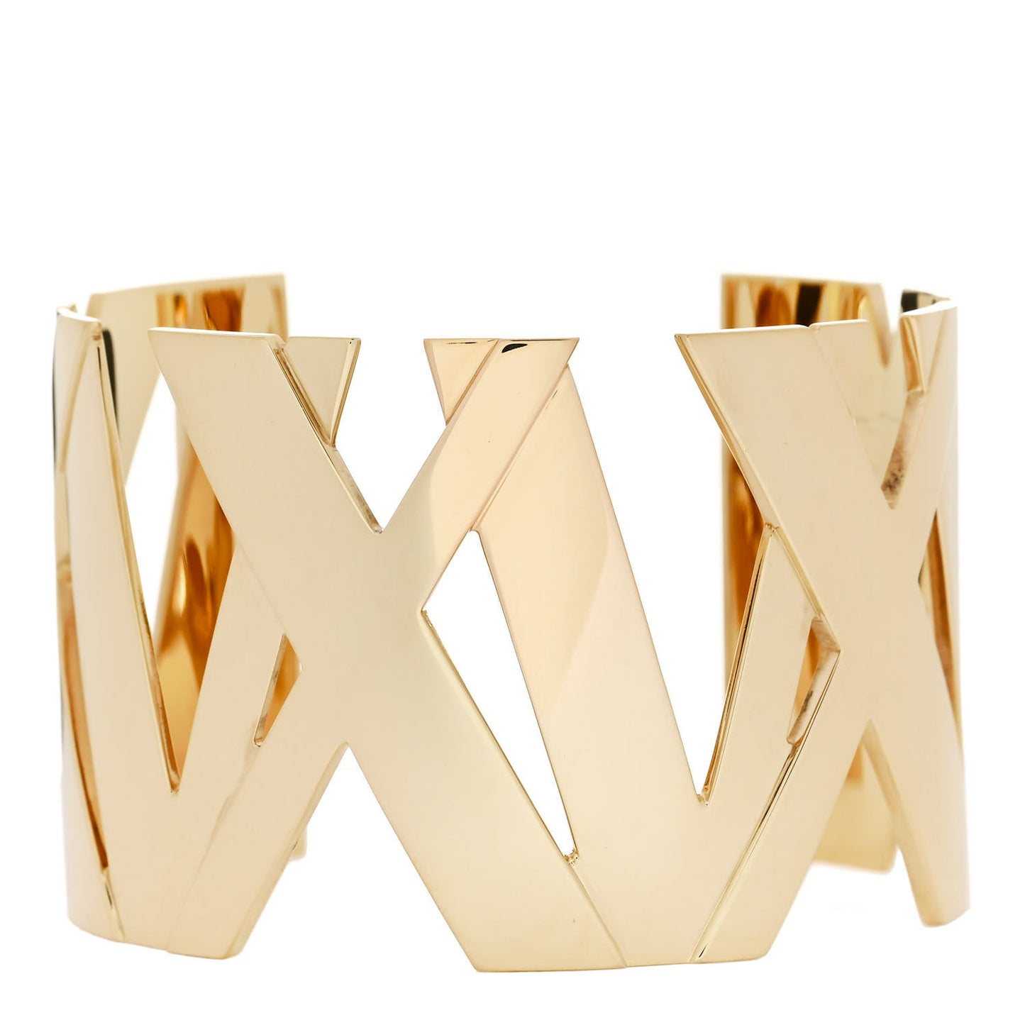 18K Yellow Gold Wide Atlas Cuff Bracelet