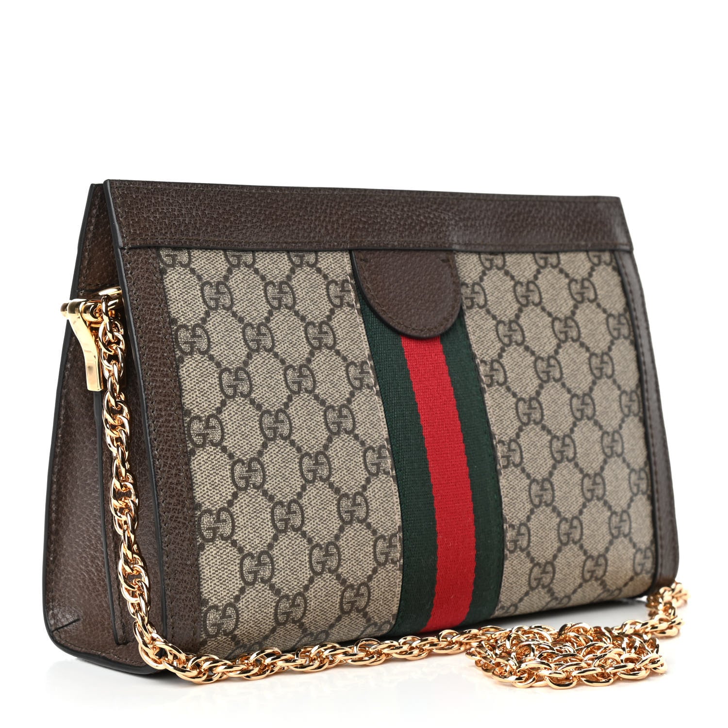 Gucci GG Supreme Monogram Web Small Ophidia Chain Shoulder Bag Brown 2 of 4