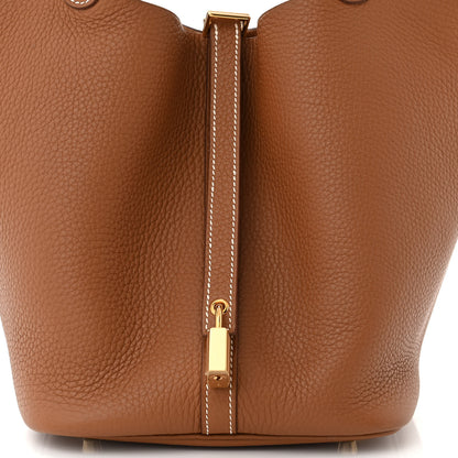 Hermes Taurillon Clemence Picotin Lock 22 MM Gold 8 of 13