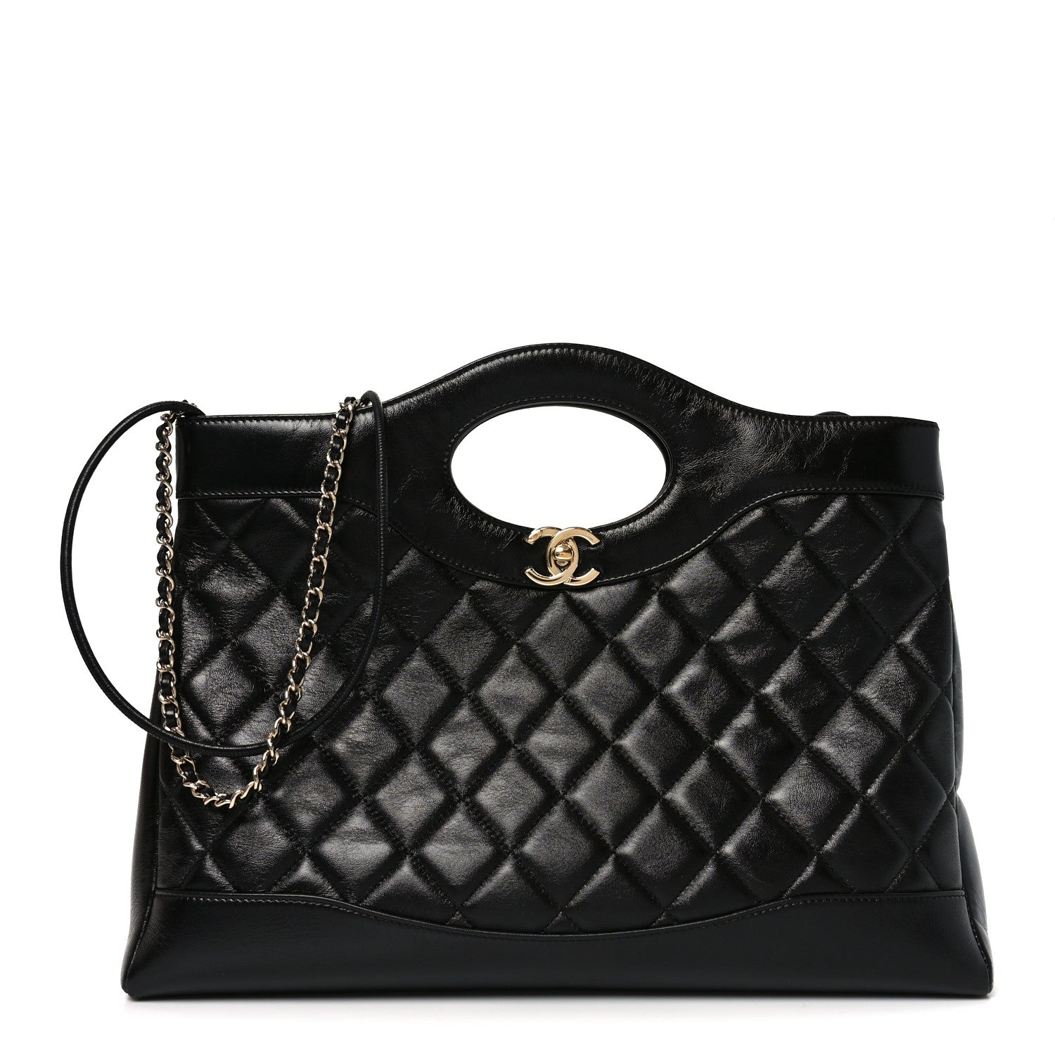 Chanel Shiny Lambskin Quilted 31 Shopping Bag Black 1 of 9