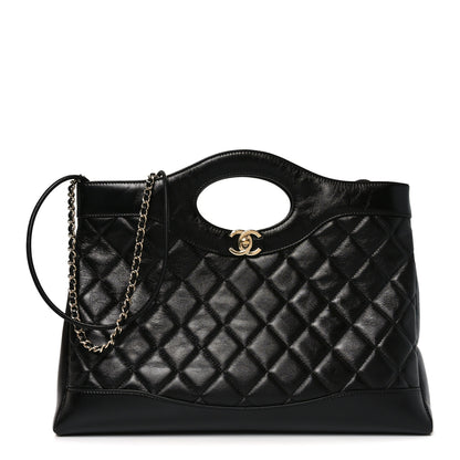 Chanel Shiny Lambskin Quilted 31 Shopping Bag Black 1 of 9