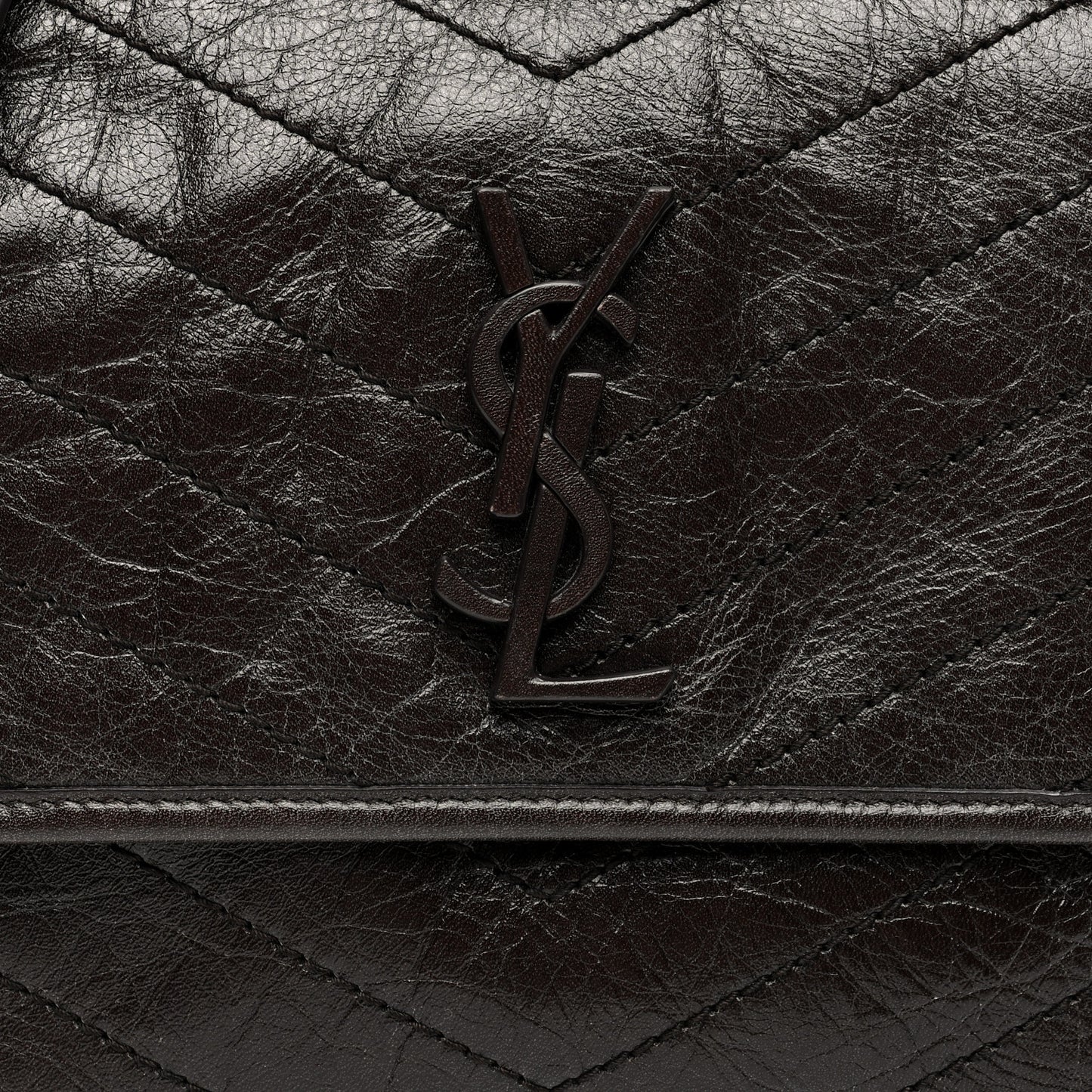 Crinkled Calfskin Matelasse Monogram Medium Niki Chain Satchel Tulip
