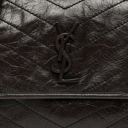Saint Laurent Crinkled Calfskin Matelasse Monogram Medium Niki Chain Satchel Tulip 7 of 11