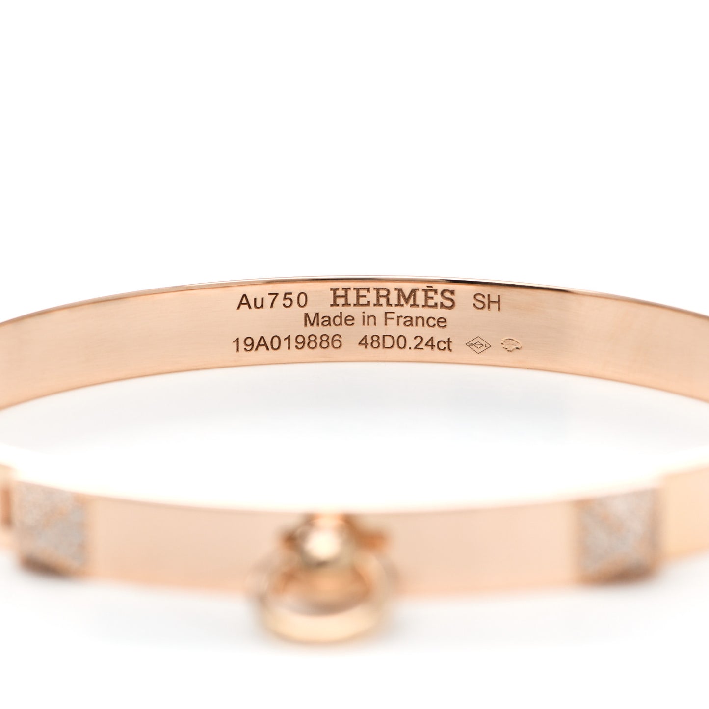 18K Rose Gold Diamond PM Collier De Chien Bracelet SH