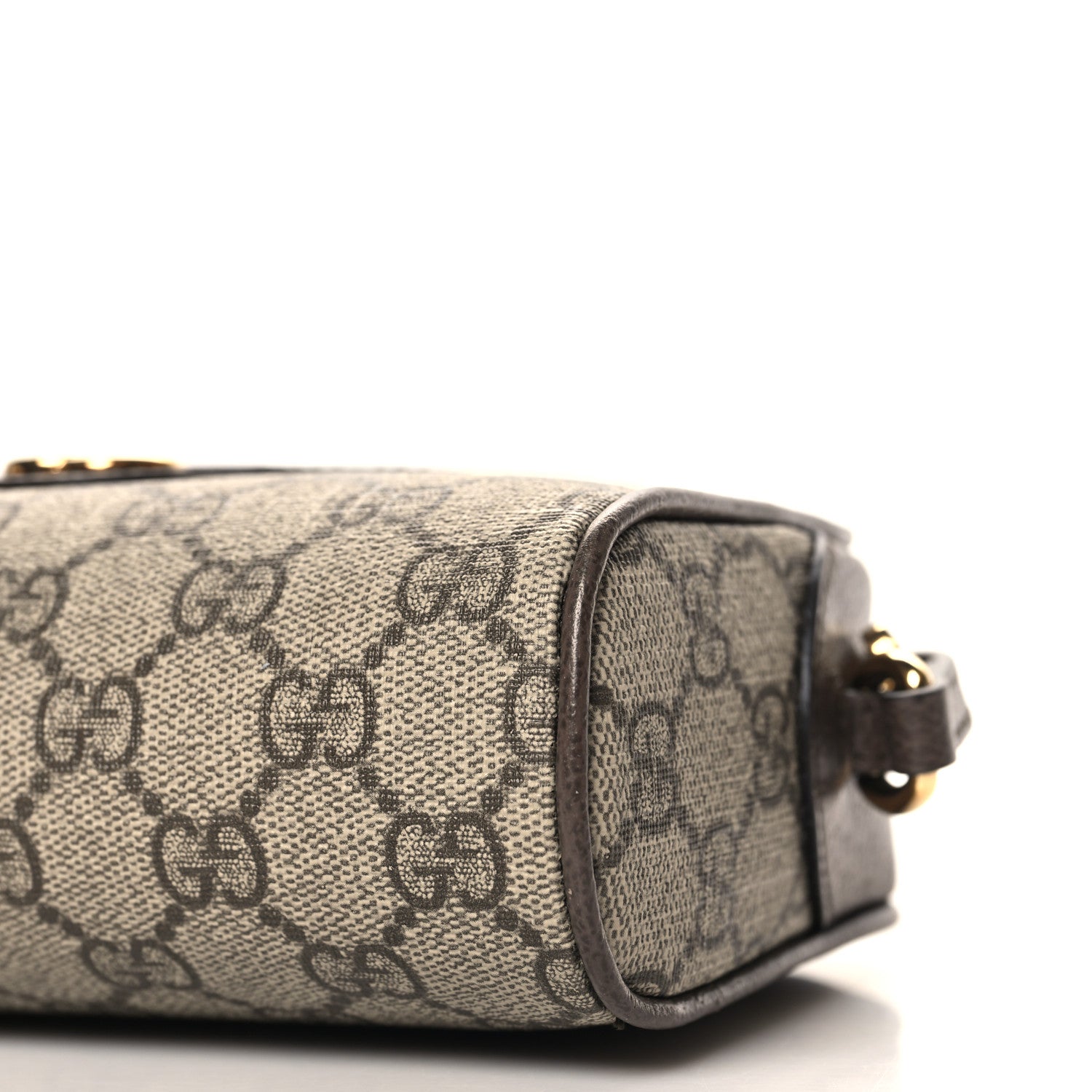 Gucci Denim Monogram Textured Dollar Calfskin Super Mini Ophidia Shoulder Bag Beige Ebony New Acero 10 of 10