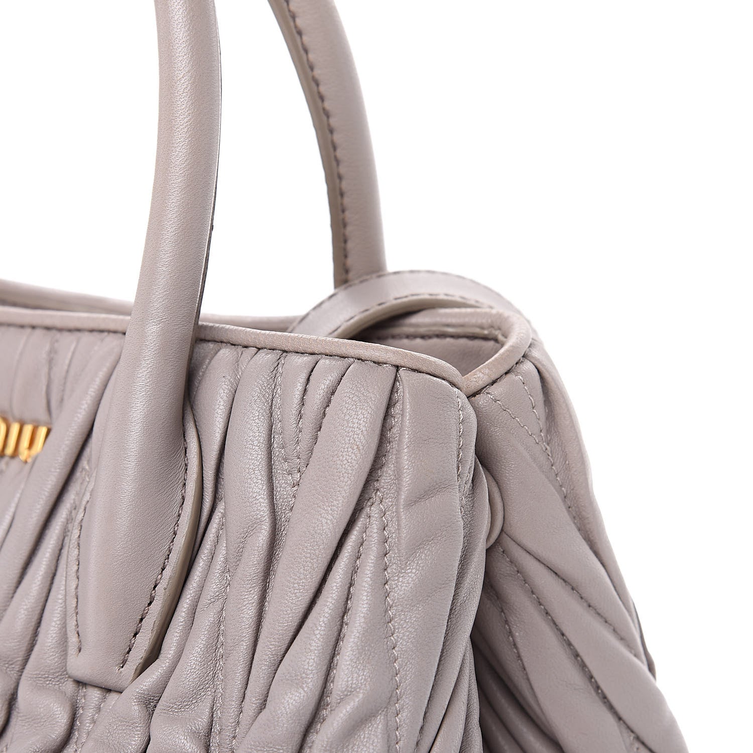 Miu Miu Nappa Matelasse Tote Pomice 14 of 15