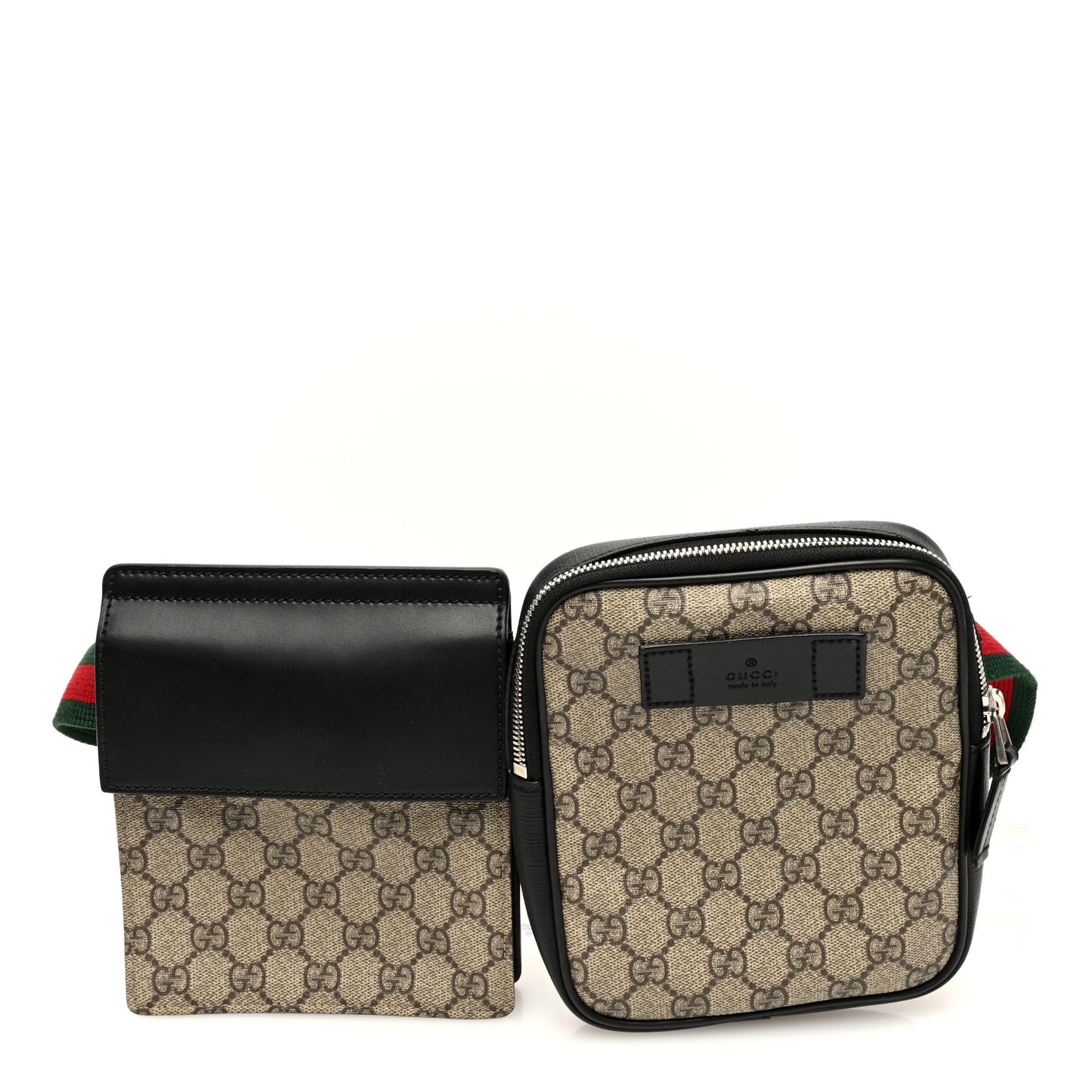 GG Supreme Monogram Web Belt Bag Black
