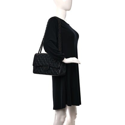 Chanel Lambskin Quilted Jumbo Double Flap So Black 2 of 13