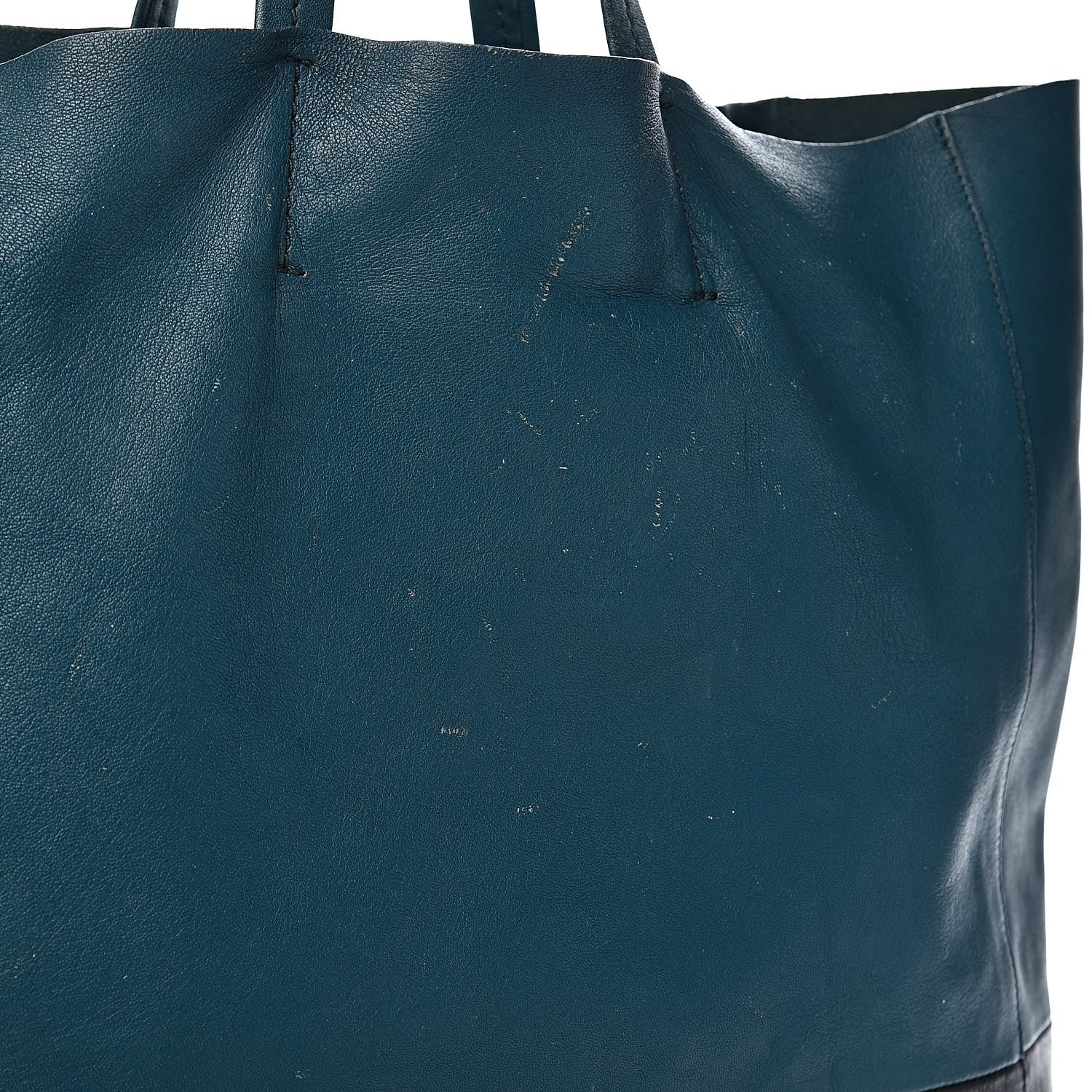 Celine Lambskin Vertical Bi-Cabas Petrol Black 14 of 18