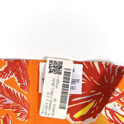 Hermes Silk Rayures D'ete Twilly Orange Corail Bleu 3 of 4