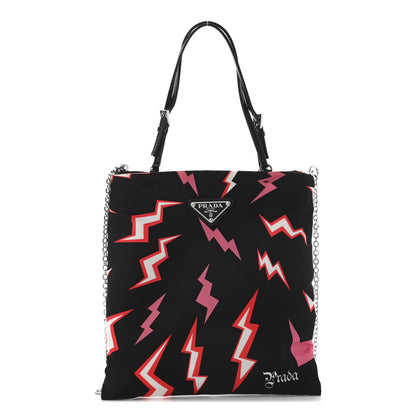 Prada X UNIVERSAL STUDIOS Tessuto Nylon Thunder Frankenstein Chain Shopping Tote Lacca 1 of 9