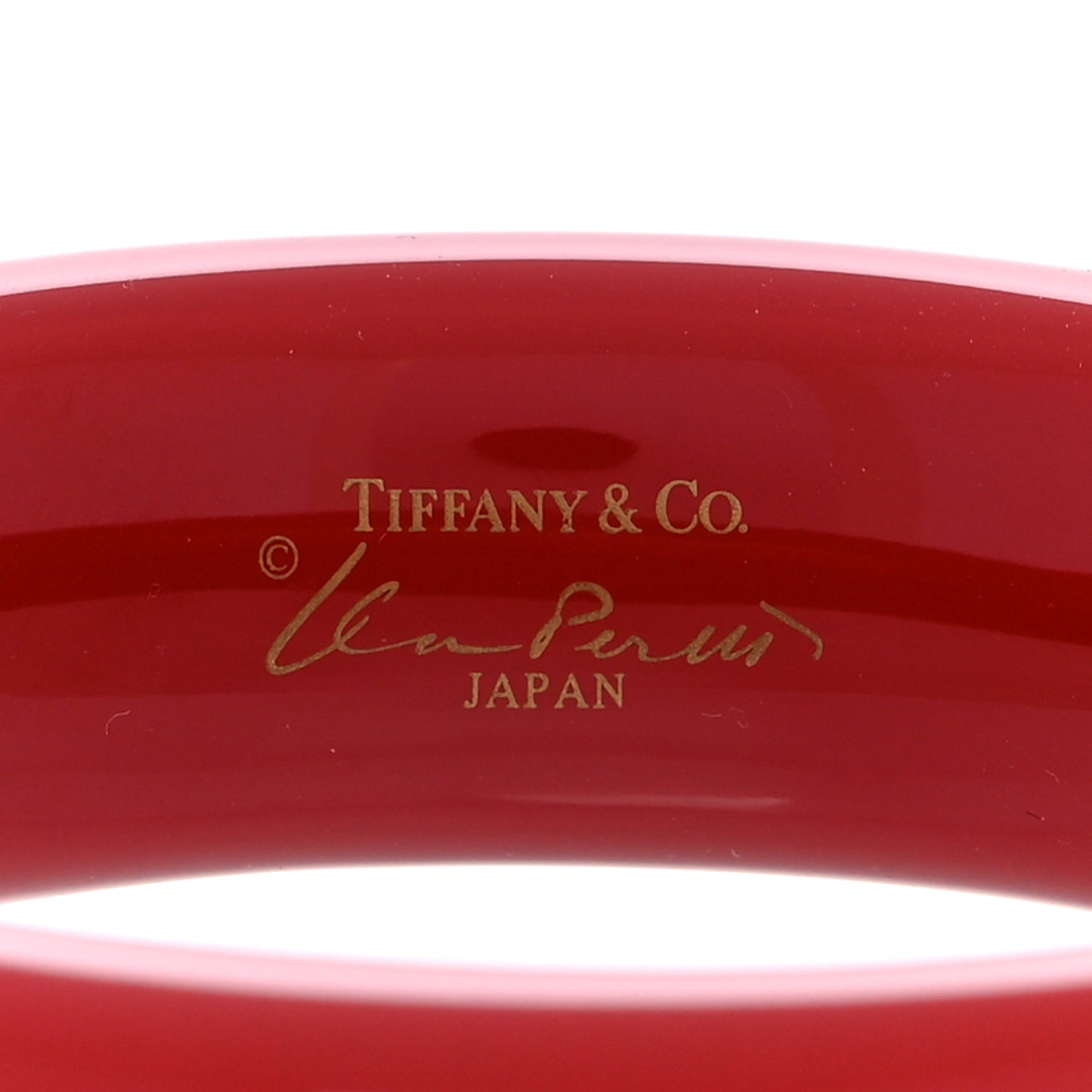 Lacquer Hardwood Elsa Peretti Doughnut Bangle Bracelet Red