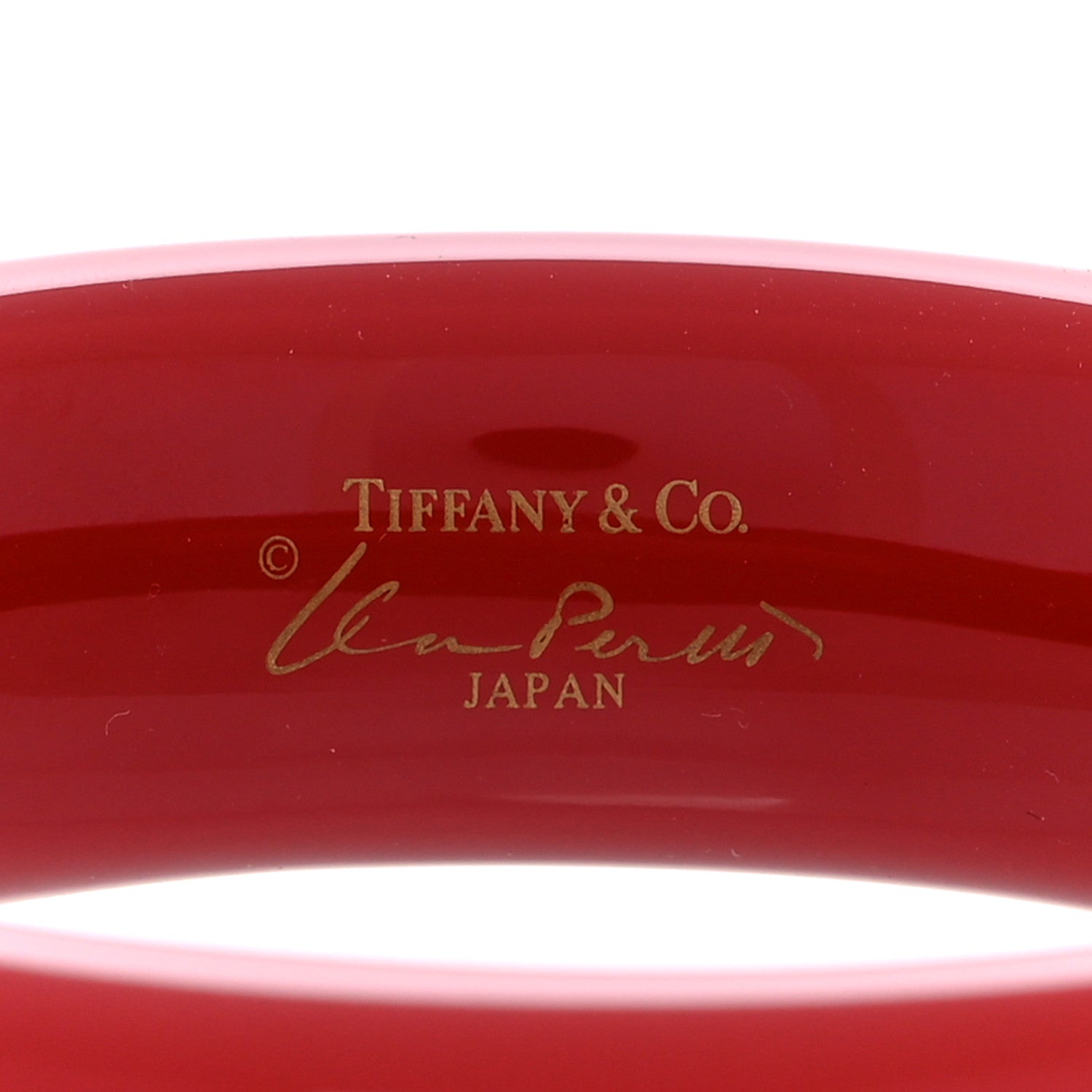Tiffany Lacquer Hardwood Elsa Peretti Doughnut Bangle Bracelet Red 4 of 4