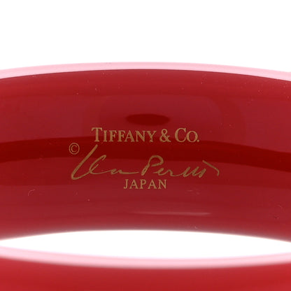 Tiffany Lacquer Hardwood Elsa Peretti Doughnut Bangle Bracelet Red 4 of 4