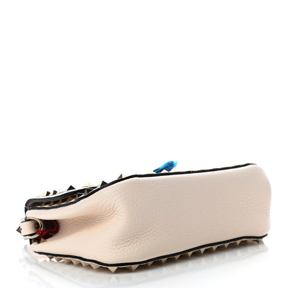 Valentino Garavani Pebbled Calfskin Small Rockstud Top Handle Bag Light Ivory 3 of 4