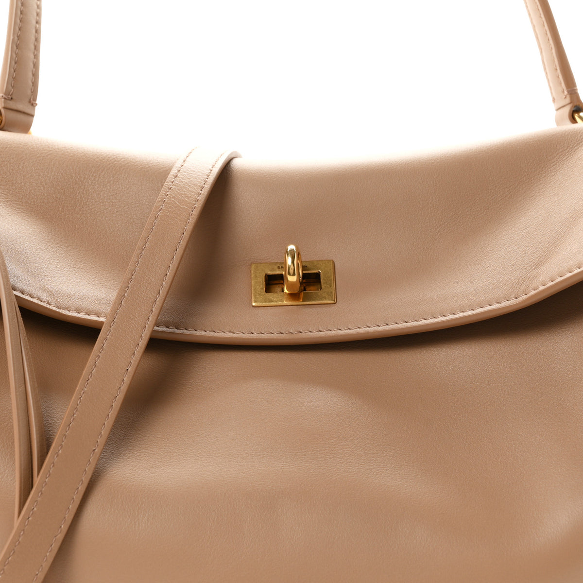 Smooth Calfskin Medium Rodeo Top Handle Handbag Latte