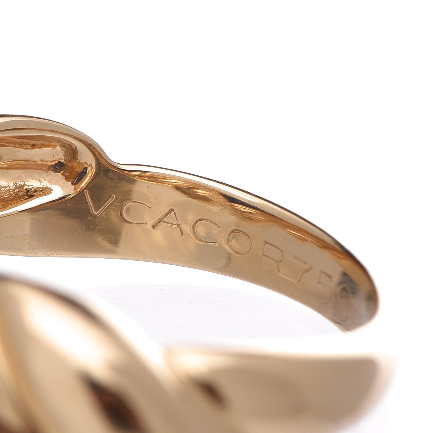 Van Cleef & Arpels 18K Yellow Gold Lapis Twisted Ring 53 6.5 4 of 5