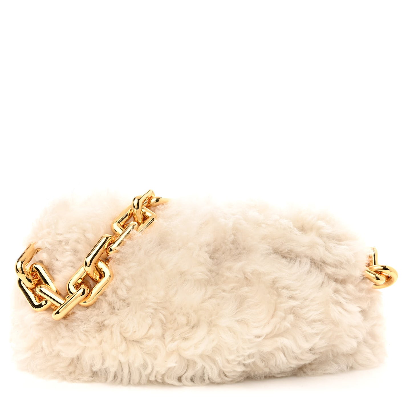 Shearling Lambskin The Pouch Chain White