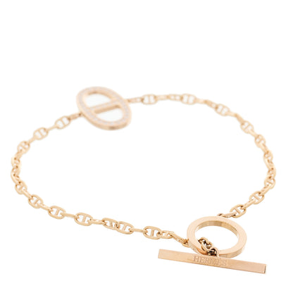 Hermes 18K Rose Gold Diamond Chaine d'Ancre Contour Bracelet SH 4 of 6